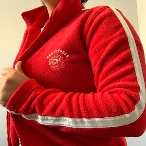 Red teddy track jacket